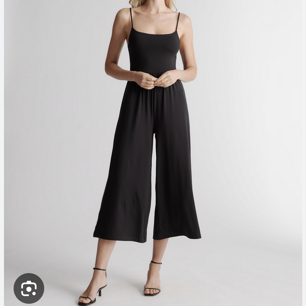 Quince Tencel Wide Leg Black Jumpsuit